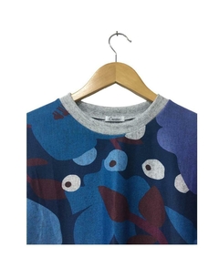Sweater PONCHO flor azul en internet
