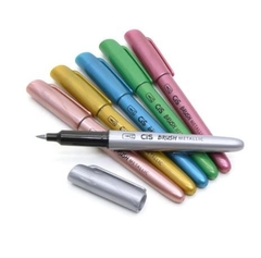 Caneta Brush Pen 6 Cores Metallic Cis na internet