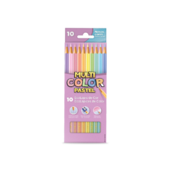 Lápis de Cor 10 Cores Tons Pastel Multicolor