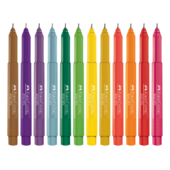 Caneta Hidrográfica Fine Pen 0,4mm c/12 cores NOVAS CORES Faber Castell - comprar online
