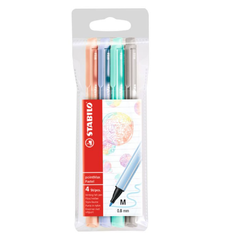 Caneta Stabilo Pointmax Pastel c/4 cores