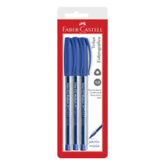 Caneta Esferográfica Trilux Azul c/03un 1,0mm Faber Castell