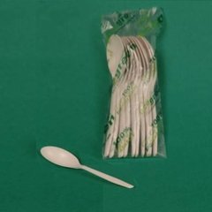 Cuchara en almidón maíz biodegradable sopa grande paquete 25und