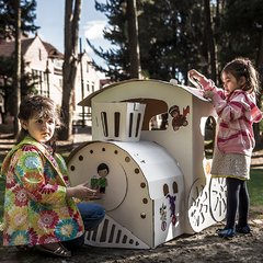 Locomotora veloz grande. Juguete ecológico hecho en cartón reciclado