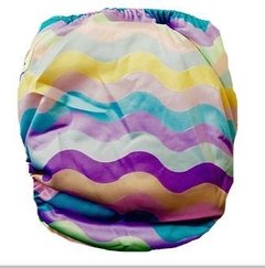 Pañal tela ondas arcoiris pastel talla única - comprar online