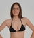 Top de Bikini Triángulo Negro Acanalado