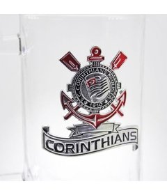 Caneca De Vidro Com Brasão De Metal 470ml - Corinthians na internet