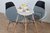 Mesa Vidrio Redonda 1mt + 4 Sillas Eames - comprar online