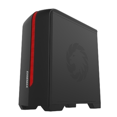 GABINETE GAMER GAMEMAX H601 BR NEGRO - ROJO - FAN INCLUIDOS - comprar online