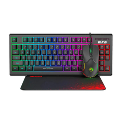 (LIQUIDACION) COMBO GAMING MARVO TECLADO CM310 COMPACTO RGB + MOUSE RGB + MOUSEPAD