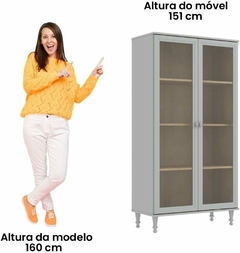 Imagem do Cristaleira Estante Ditália 2 Portas Vidro