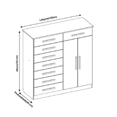 Cômoda 8 gavetas New Verona - Albatroz - EletromoveisClauro