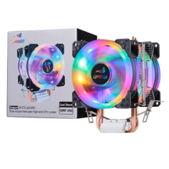 GMRGB CPU Cooler 3 Pinos RGB PC Silencioso Intel LGA 775 1200 1150 1151 1155 AM AM2 AM3 AM4 CPU Ventilador de Refrigeração