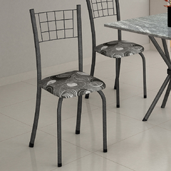 Mesa de Aço Dani 048 Branca com 4 cadeiras, Tampo Granito - Soma - comprar online