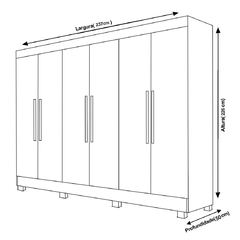 Roupeiro Londres 6 Portas, 100% MDF - Imop - loja online