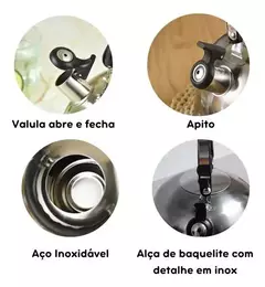 Imagem do Chaleira Inox Apito 2 Litros Com Tampa e Alça Cozinha Fogão - Kehome