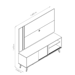 Imagem do Rack / Bancada com Painel Cronos - Madetec