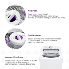 Lavadora Automática 12Kg CWH12BB com Dosagem Econômica, Cesto Inox e Ciclo Edredom - Consul - EletromoveisClauro