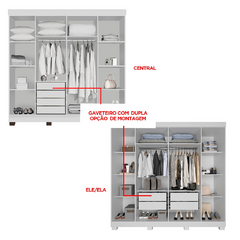 Roupeiro Londres 6 Portas, 100% MDF - Imop - EletromoveisClauro