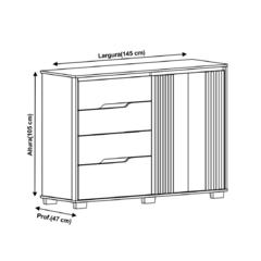 Imagem do Cômoda com Sapateira Texas 4 Gavetas e 2 portas - Moval