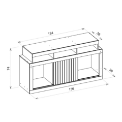 Bancada Dragon 1.36 para Tvs até 55 | Caemmun