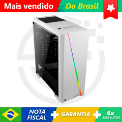 Gabinete Gamer Mid Tower RGB Cylon Branco AEROCOOL