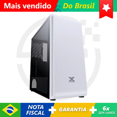 CABINET GAMER VX GAMING VAUX COM JANELA EM VIDRO BRANCO TEMPERADO