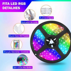 Fita Led Ultra Rgb 5m 3528 Proof D'agua + Controle (Sem Fonte)/Vendedor Nacional/Envio Rápido/Compra Segura