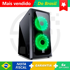 ARMÁRIO VENUS PRETO TORRE MÉDIA COM 2 VENTILADORES LATERAIS DE LED VERDE EM ACRÍLICO-VENPTVD2FCA na internet