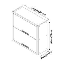 Armário 2 portas Basculante Imperatriz 100% MDF - Nesher - EletromoveisClauro