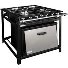 Fogão Industrial 4 bocas com Forno Tampa inox e Grelha 30x30 - comprar online