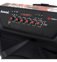 Caixa Amplificada Amvox ACA780 Vulcano - Potência 700W, Bluetooth, Rádio FM, Função TWS e LEDs - EletromoveisClauro