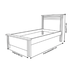 Cama Solteiro Plus, Fabricado em MDF - Bom Pastor - comprar online