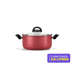 Conjunto Chilli c/ 7 Panelas Cereja - Material em Alumínio, Antiaderente ProFlon - Brinox - EletromoveisClauro