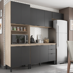 Cozinha Firenze 4 módulos - Espaço para Refrigerador, Estrutura em MDP - Demobile na internet