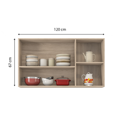 Cozinha Firenze 4 módulos - Espaço para Refrigerador, Estrutura em MDP - Demobile - comprar online