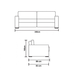 Estofado 3 Lugares Living Golg 240 - Bom Pastor - comprar online