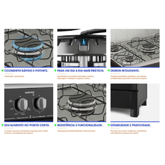 Fogão Star 5 Bocas com Acendimento Automático, Queimador Super Chama e Forno Limpa Fácil - Itatiaia - EletromoveisClauro