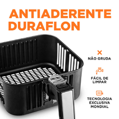 Fritadeira Air Fryer Mondial 5 litros AFN50 - Timer 60min, Luz indicadora, 1900W, Cesto Quadrado - loja online