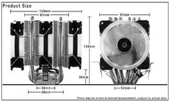 IWONGOU Cpu Cooler 2011 4PIN PWM 6 Heat Pipes Processador Cooler x99 Para Intel Lga1700 AMD Hurricane Air Cooler Cpu Ventilador de Refrigeração - loja online