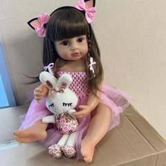Grande promoção para presente de brinquedo de silicone de corpo inteiro de princesa rosa menina criança renascida 55 cm na internet