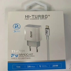 Carregador Iphone 20W Turbo + Cabo Lightning para oi turbo USB-C - comprar online