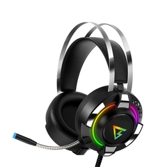 Fones de ouvido de jogos com fio com luz led microfone virtual 7.1 com cancelamento de ruído vibração fone de para pc gamer