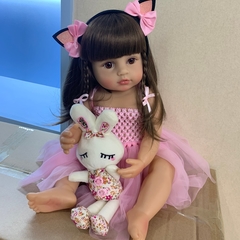 Imagem do Grande promoção para presente de brinquedo de silicone de corpo inteiro de princesa rosa menina criança renascida 55 cm