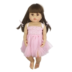 Grande promoção para presente de brinquedo de silicone de corpo inteiro de princesa rosa menina criança renascida 55 cm - loja online