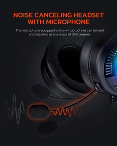 Fone de ouvido com microfone Dareu usb, fone de ouvido com luz RGB com som surround 7.1 redução de ruído ativo - loja online