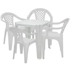 Conjunto de mesa plástica com 4 cadeiras Juliana