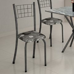 Mesa DE Aço 048 Dani com 4 cadeiras, tampo 70x70 granito - Soma - comprar online
