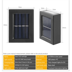 Lâmpadas de decoração de jardim à prova d'água LED solar inteligente para varanda pátio luz de parede de rua para jardim lâmpada solar ao ar livre - comprar online