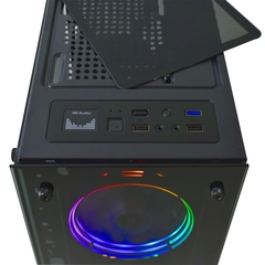 Gabinete Gamer Mid Tower ATX Evus Preto com 3 Ventiladores RGB